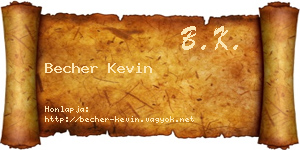 Becher Kevin névjegykártya